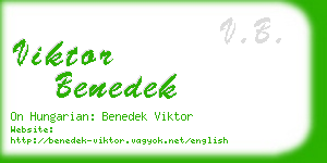 viktor benedek business card
